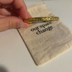 Floral Engraved Bangle Bracelet